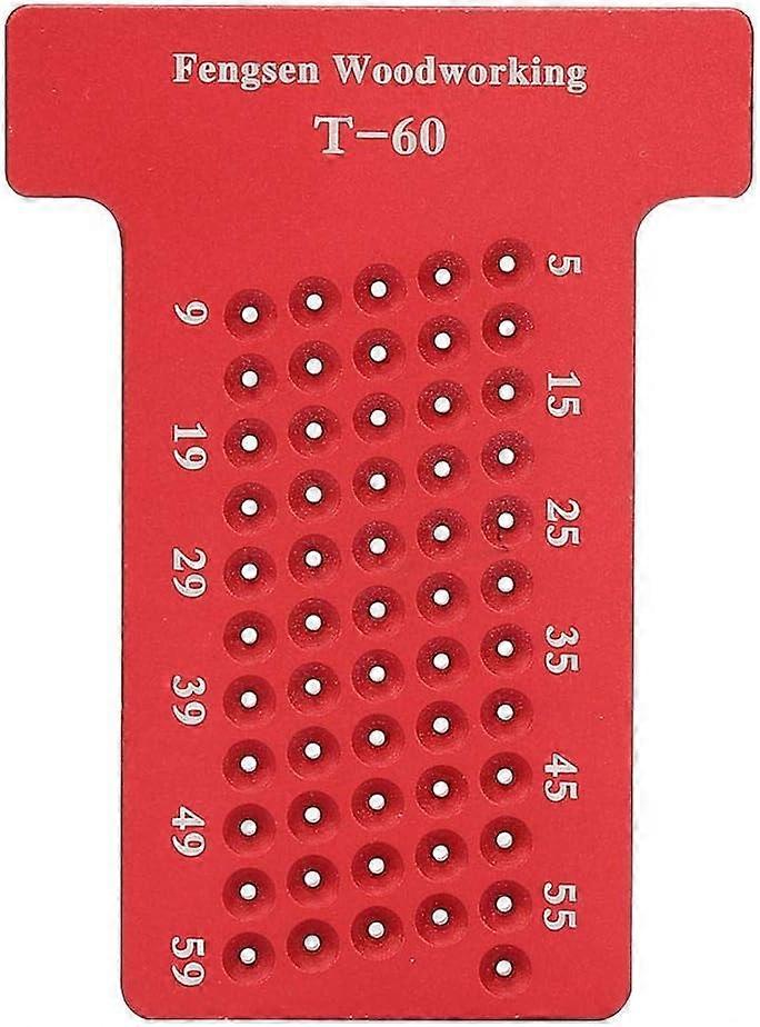 Crossed Gauge, Scribing Ruler T Type Woodworking Scriber Aluminum Alloy Hole Punch Carpenter Scribing Tool (Red)