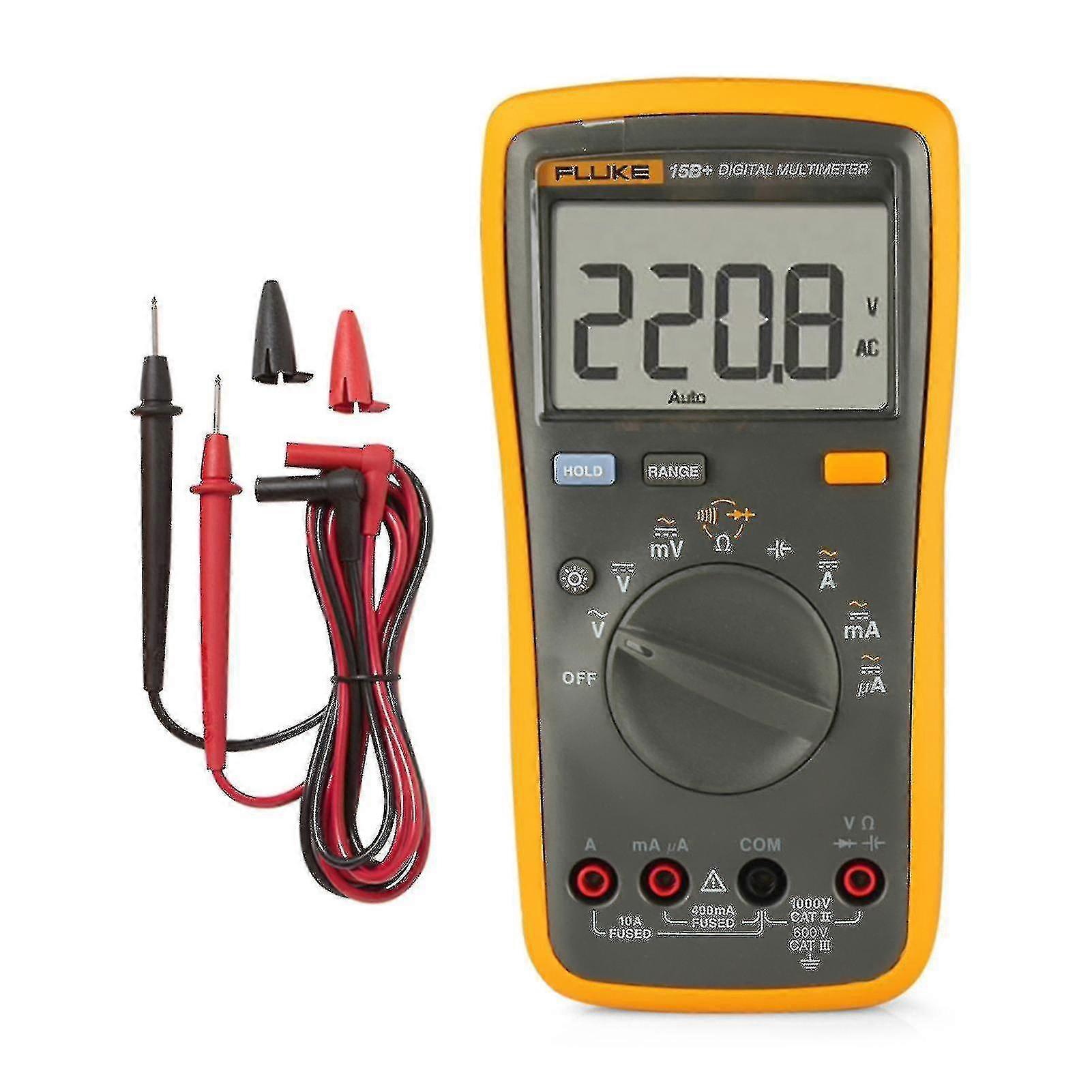 Fluke F15b + 4000 tæller Multimeter Bærbart digitalt multimeter Håndholdt voltmeter Ammeter Spændingsmåler Universalmåler Måling Ac / dc Spændingsmodstand