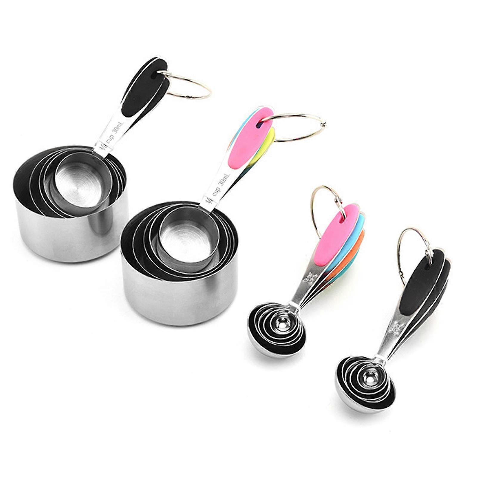 4Pcs/5pcs/10pcs Multi Purpose Spoons/Cup Measuring Tools PP Baking Accessories Stainless Steel/Plastic Handle Kitchen Gadgets