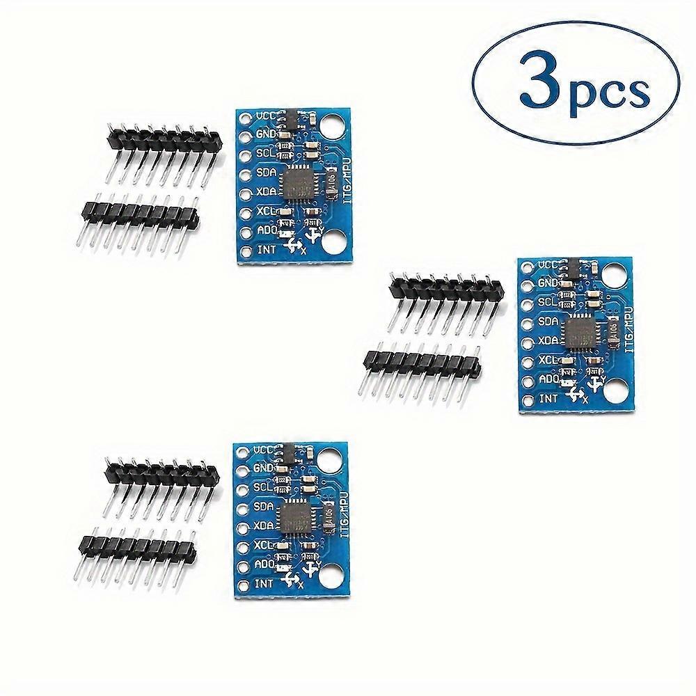 3pcs GY-521 MPU-6050 MPU6050 3 Axis Accelerometer Gyroscope Module 6 DOF 6-axis Accelerometer Gyroscope Sensor Module 16 Bit AD Converter Data Output