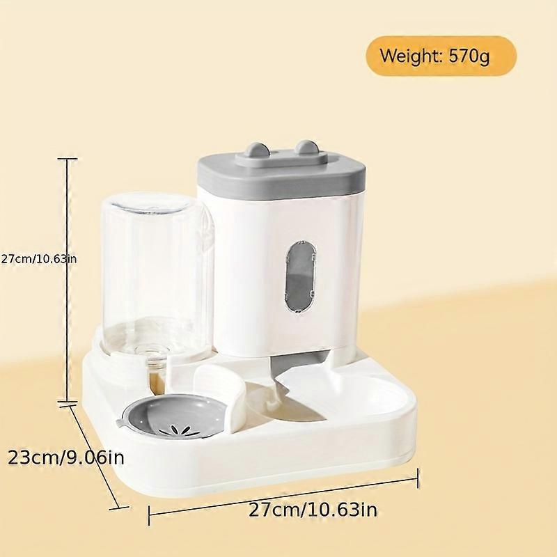 2-in-1 Charming Cat Ears Automatic Feeder & Water Dispenser Set - Gravity-Driven Self-Feeding Station with Bowl for Indoor Felines - Easy-Clean, Durab