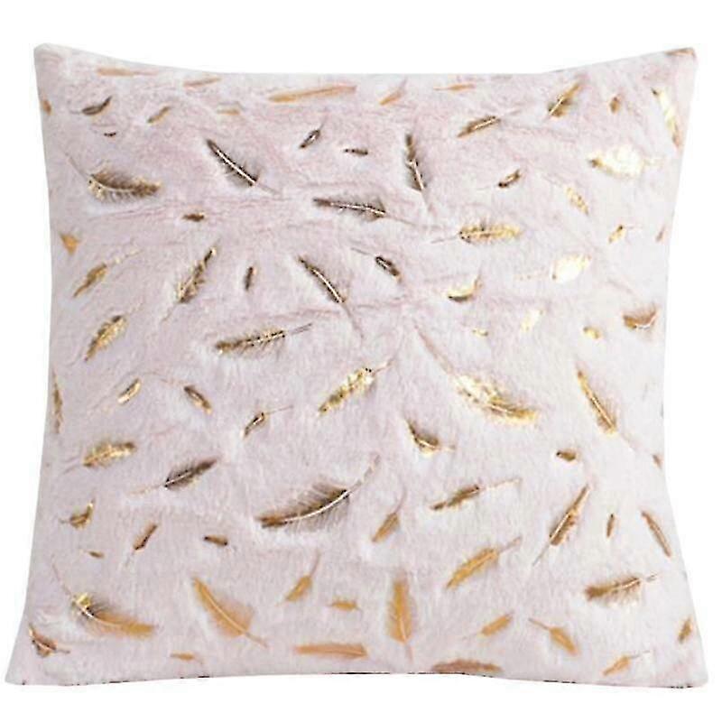 home case sofa bench feather pattern plush cushion cover
