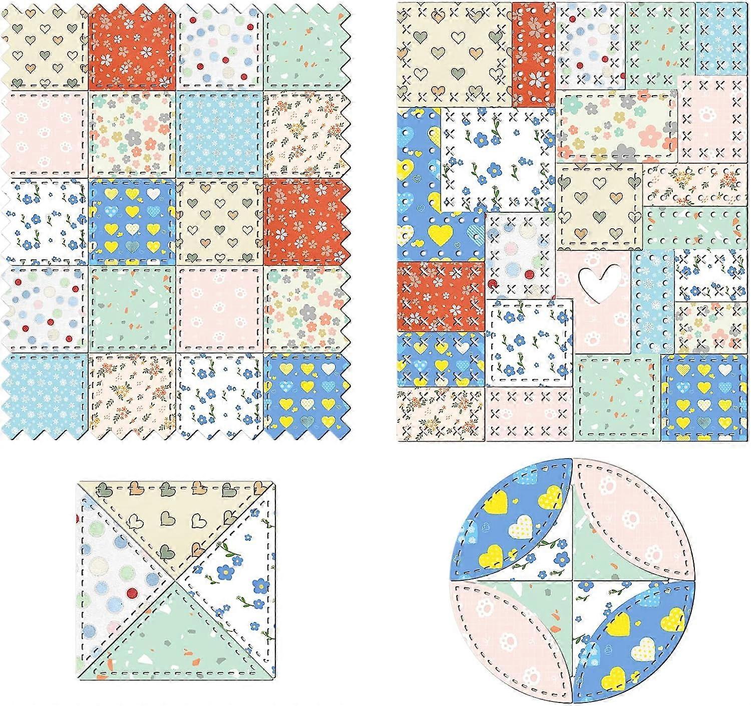 1Set Mosaic Background Cut Dies Geometry Stitching Square Circular Serrated Triangle Rectangular Mosaic
