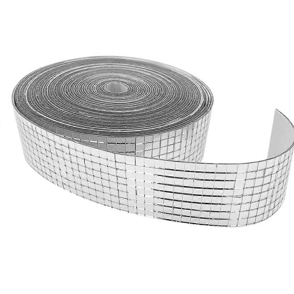 Roll Self-Adhesive REAL Glass Craft Mini Square & Round Mirrors Mosaic Tiles For DIY Cra