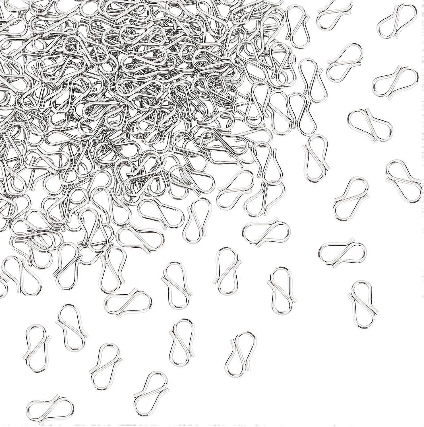 200pcs S-Hook Clasp 304 Stainless Steel Hook Clasps Stainless Steel Color S Hooks Clasps Necklace Clasp Connectors S-Shaped Hook for Necklace Jewelry