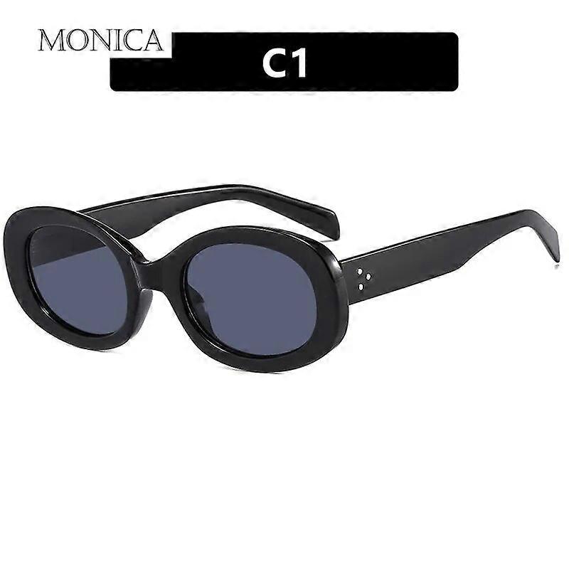 2024 Nytt i ovale solbriller for voksneVoksenmote Retro merkevaredesign nyanser Briller Kvinne Candy Color Goggle solbriller