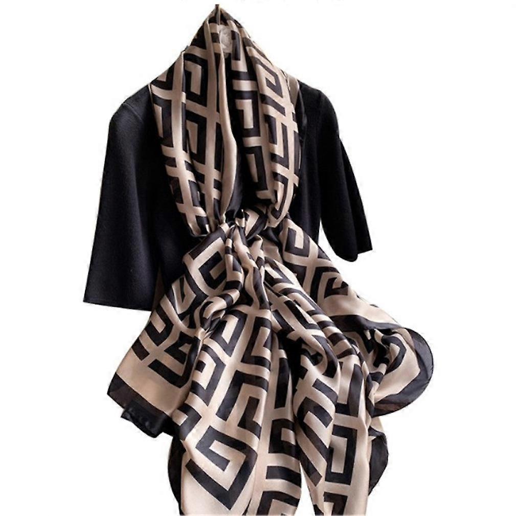 Beach Sun Proof Cover up Summer Thin Shawl Silky Satin Wrap for Lady