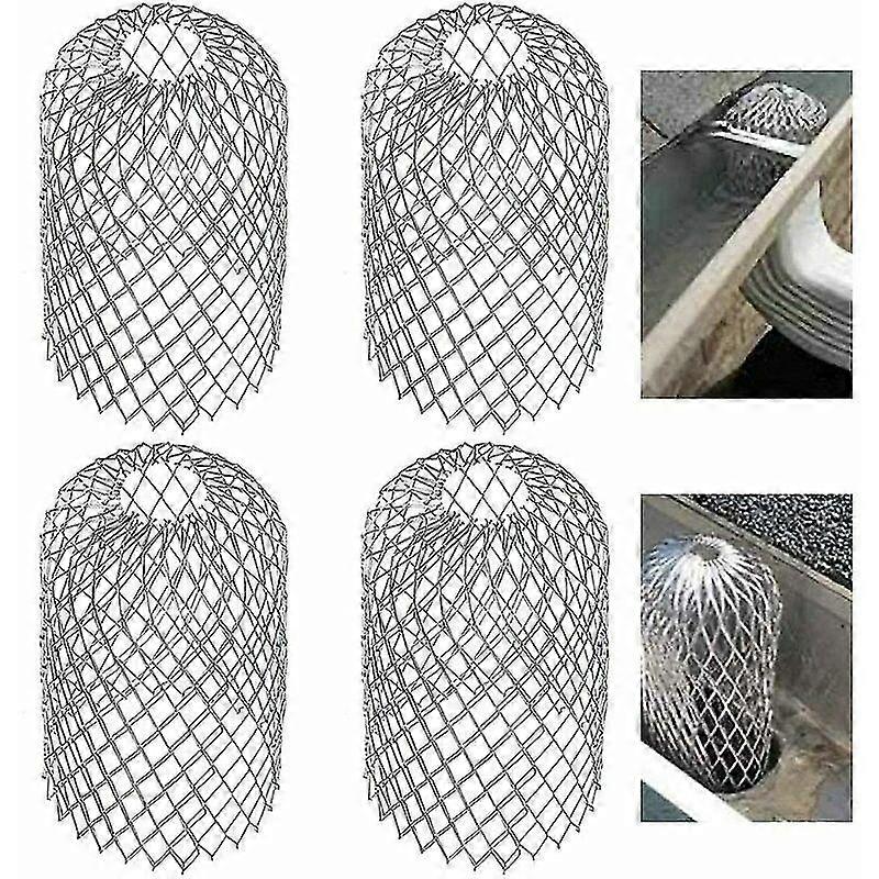 4 Pack Metal Gutter Guards Expandable Filter Screen Leaf Strainer Downspout Guards for Gutters Downspout