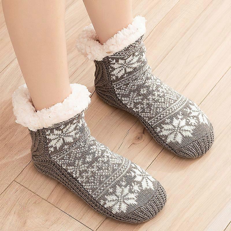 Winter Pluche Verdikking Warme Sokken Volwassen Winter Indoor Anti-Slip Sokken Vloer Sokken Slippers Sokken (34-42 Yards) Kerstcadeau