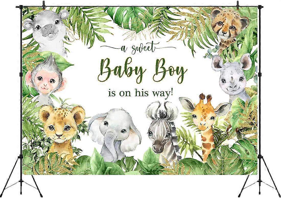 Toile De Fond Photographie 2.5x1.8m Jungle Animals Wild One - Décoration Safari Baby Shower Anniversaire
