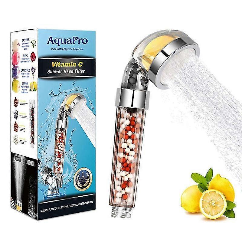 Vitamin C Filtered Shower Head - Fluoride & Chlorine Shower Filter  Softens Hard Water