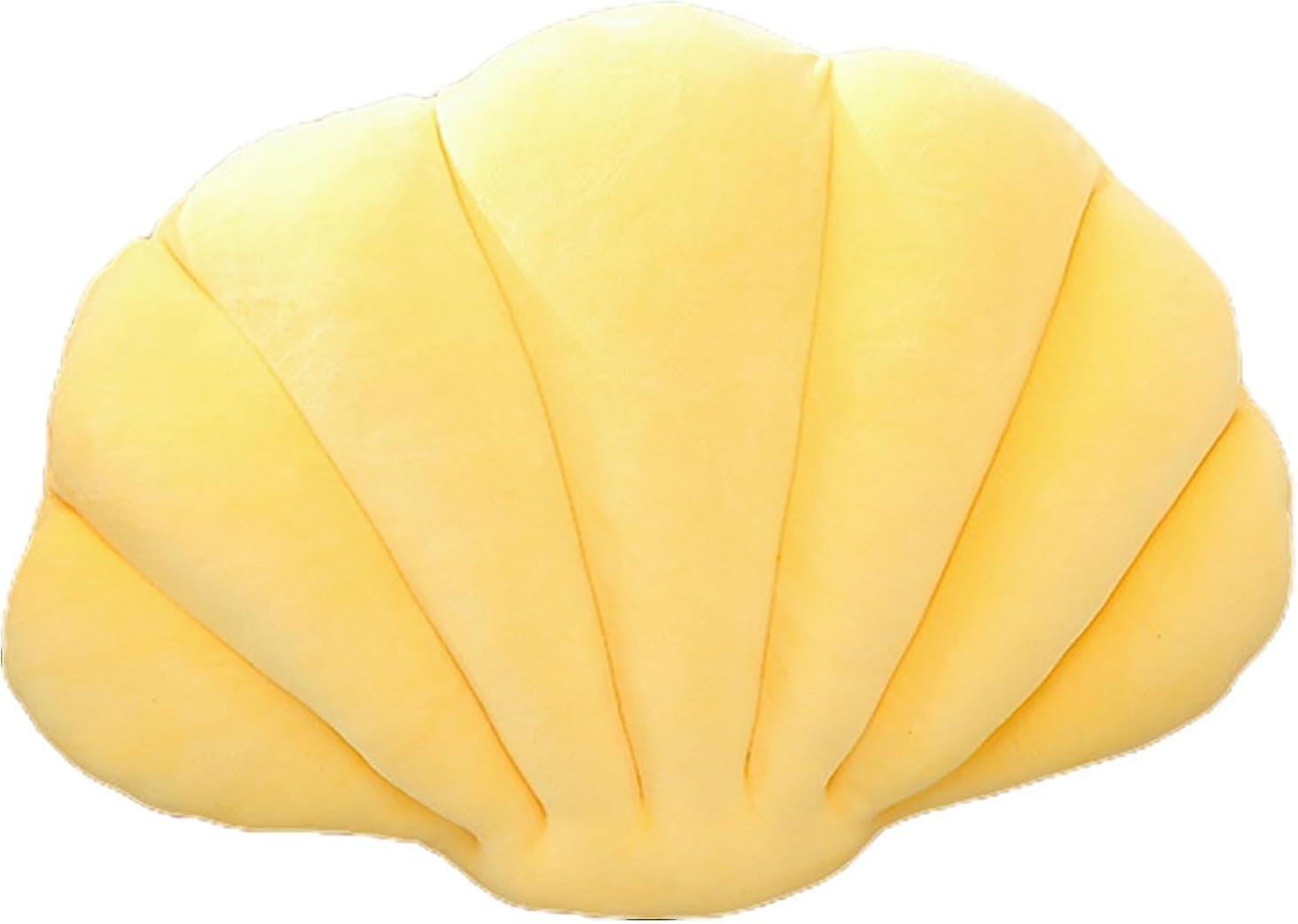 Shell Shaped Pillow Floor Cushion Shell-shaped Stuffed Super Soft Wear Resistant Vibrant Color Seashell Bed Sofa Home Camel