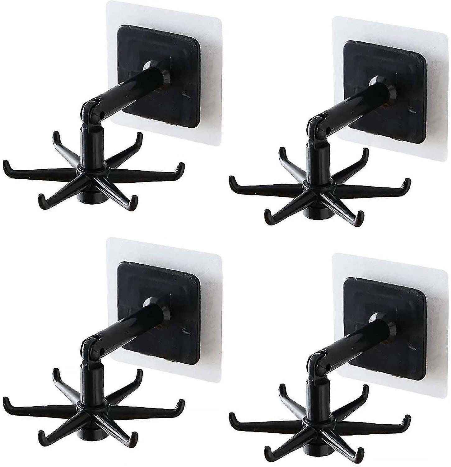 Kitchen Wall Mounted Rotating Hook Rack 4 Piece Set
