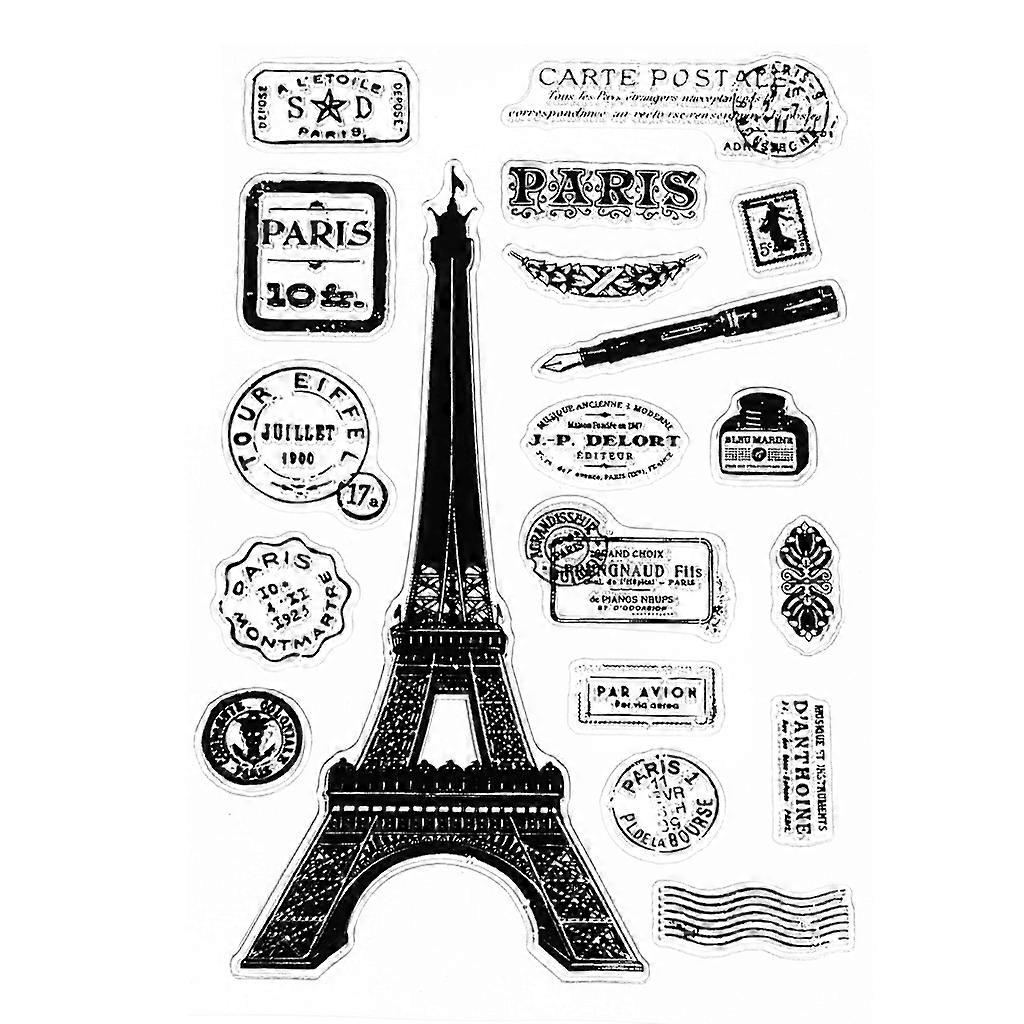 Paris Tower Pattern Silicone Stamp Exquisite Clear Seal Transparent Stamper