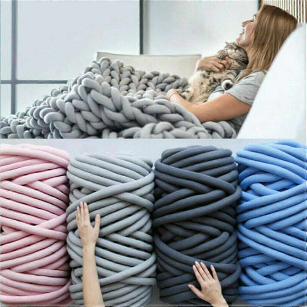 Zamatová robustná priadza Roving Super mäkká objemná ruka háčkovanie pletenie DIY deka