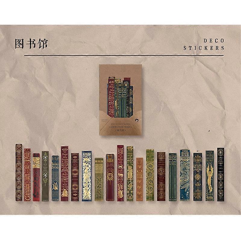 40Pcs Scrapbooking Stickers DIY Adhesive Washi Vintage Library Decal for Journal