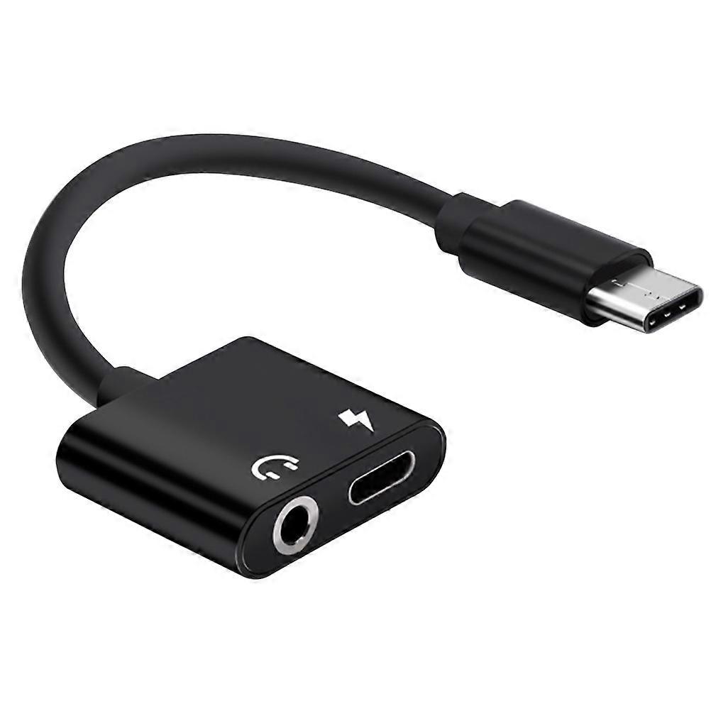USB Type C to 3.5mm Audio Adapter Cable 2 In 1 Type-C to 3.5mm Jack Stereo Headphone Mic Adapter Aux Converter Charging Adapter for Pixel 2/2 XL/ Huaw