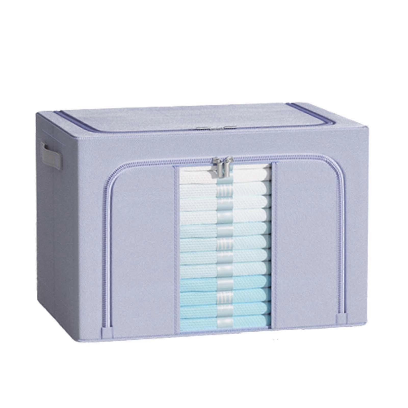 Fabric Clothes Storage Bin Large Capacity Wardrobe Organiser With Dual Zip For Home