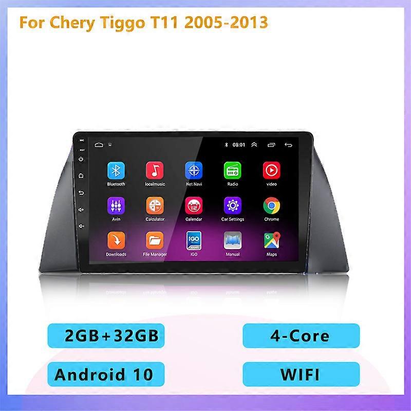 2din 4-core car radio Android multimedia player with screen Carplay Auto GPS for Chery Tiggo T11 2005 2006 2007 2008 - 2013