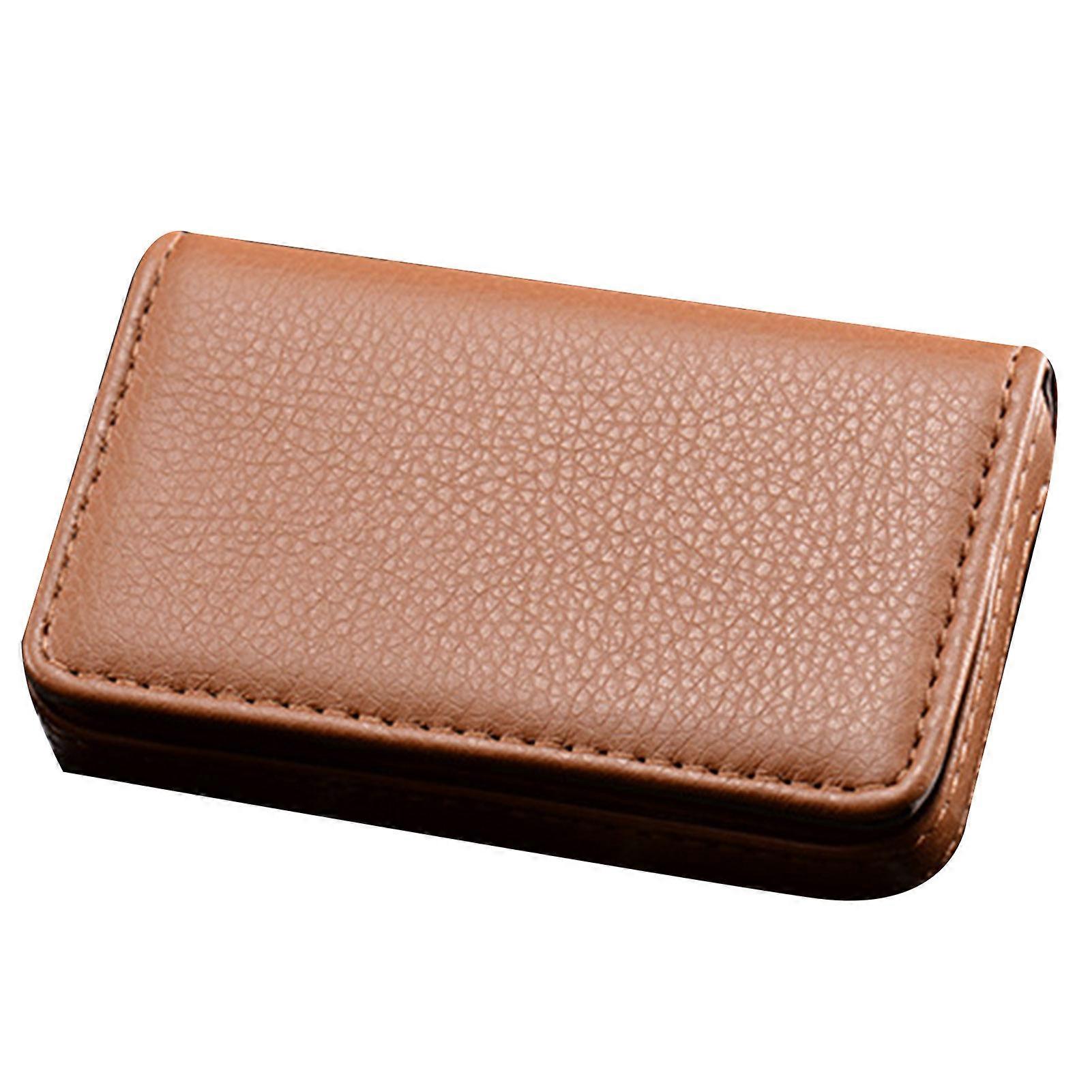 Faux Leather Business Card Holder with Magnetic Closure Slim Compact Size Portable Business Card Carrier Name Card Organizer Jikaix