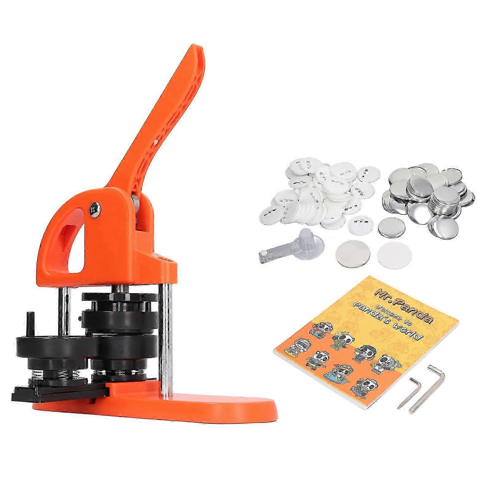 DIY Button Press Kit with 100pcs Pins, Circle Cutter, 25mm Manual