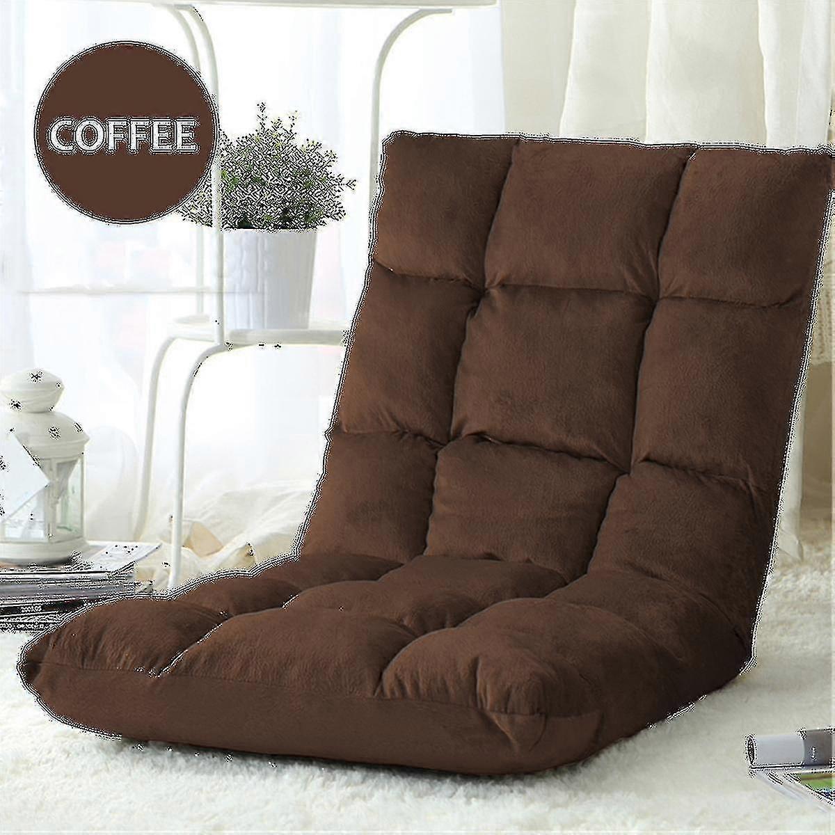 Upholstered Foldable Floor Chair, Comfortable Seat Cushion With Backrest For Home And Office