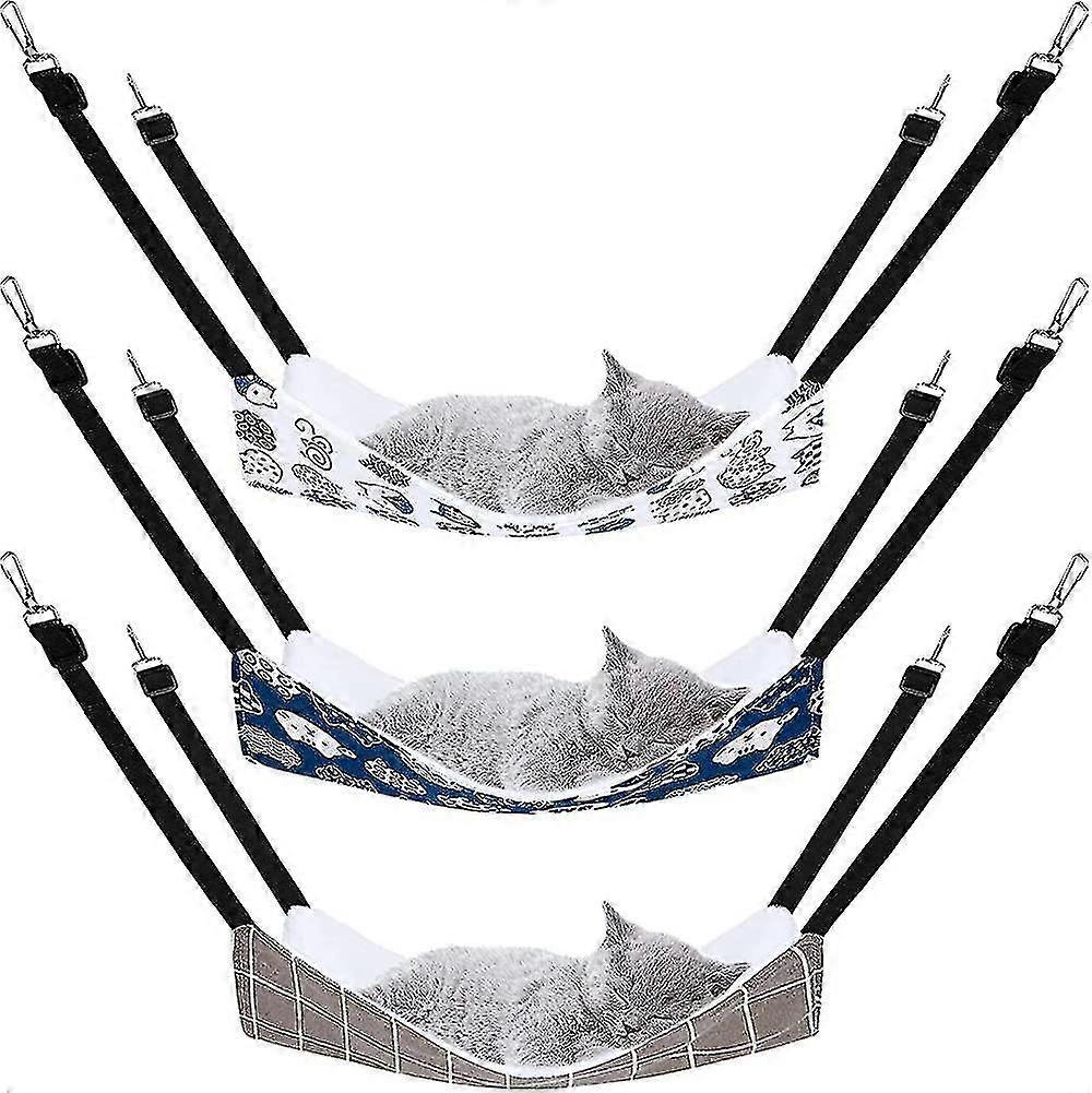 Cat Bed,3 Pack Reversible Cat Hanging Hammock With Adjustable Straps And Hooks