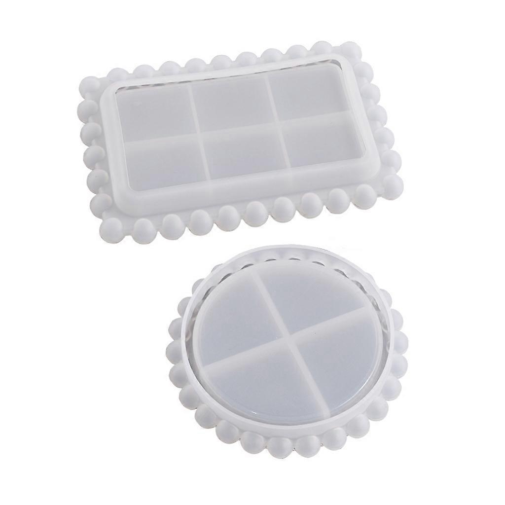 Diy Dot Dish Round Rectangular Bead Storage Box Round Bead Tray Silicone Mold