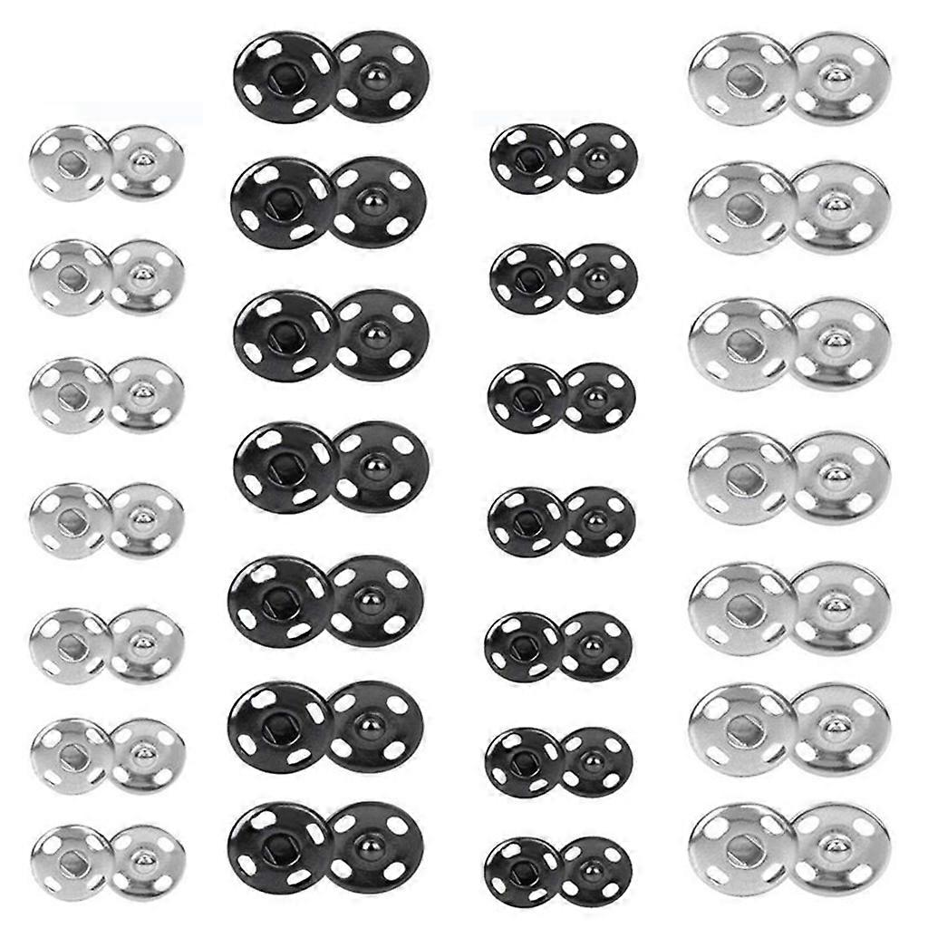 200 Sets Sew-on Snap Buttons Metal Snap Fastener Buttons Press Button for Sewing