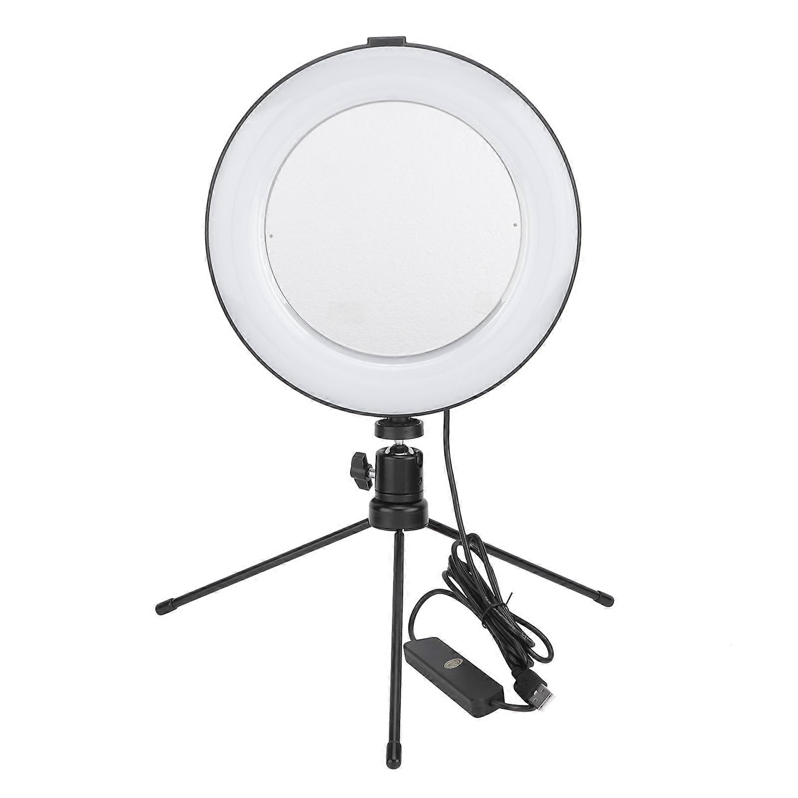 8in Mirror Fill Light RGB Ring Light with Desktop Tripod for Live Stream Photography