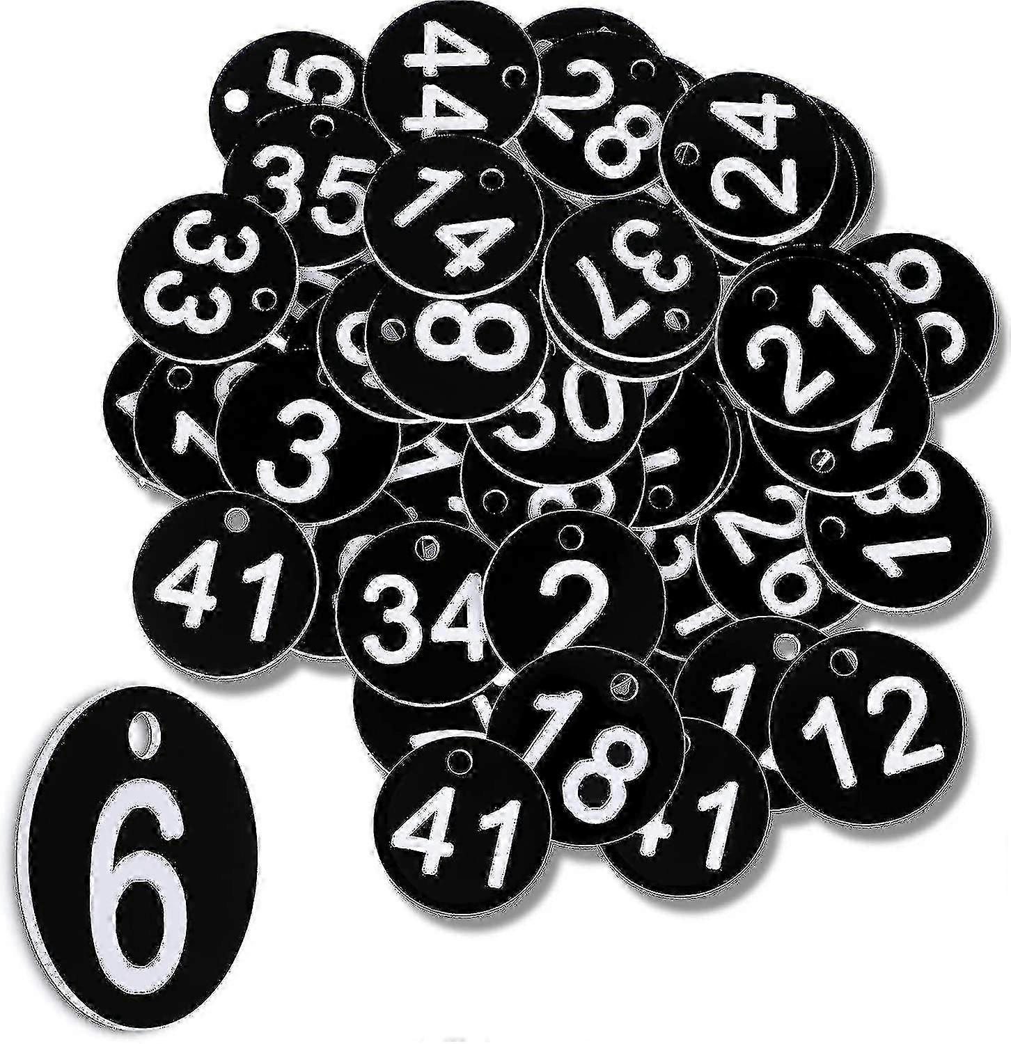 Black Number Tags 1-50 Plastic Numbered Tokens Plastic Table Numbers Numbered