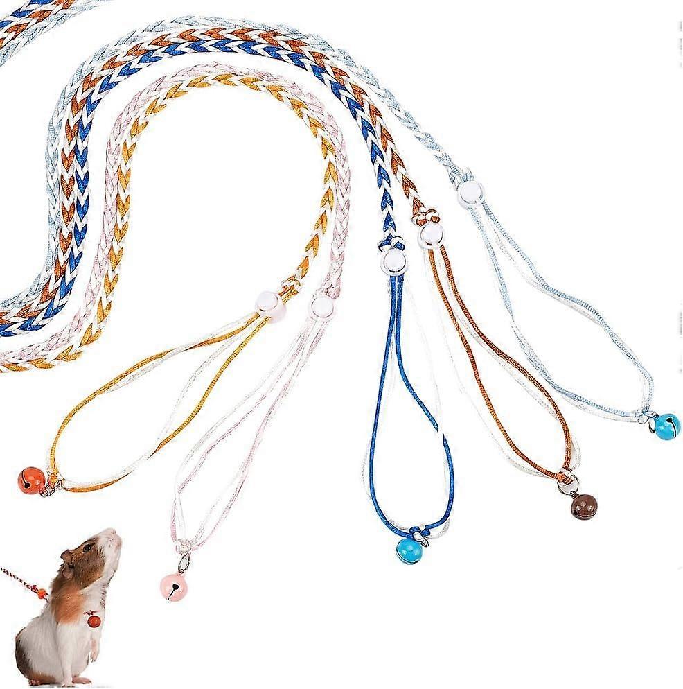 Adjustable Hamster Traction Rope 6 Pcs Leash and Harness Dwarf Collar for Small Animal Pet Guinea Pig Rat Ferret Rabbit