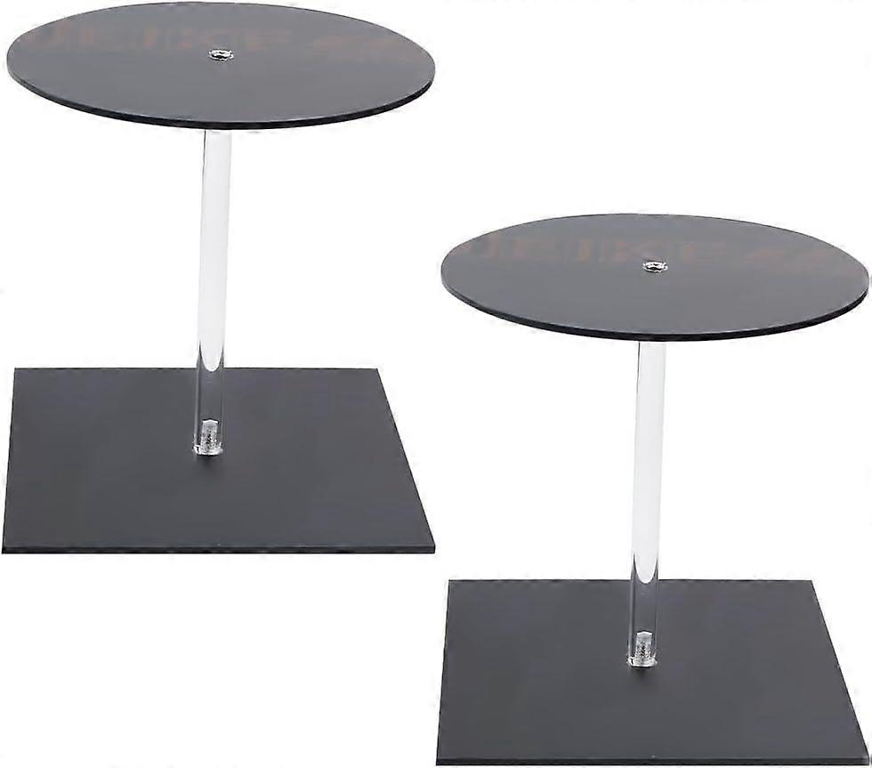 2 Set Helmet Display Stand Full Size Helmet Holder Black Acrylic Display Stand Stable Base Circular Display Holder for Motorcycle Helmet Baseball Caps