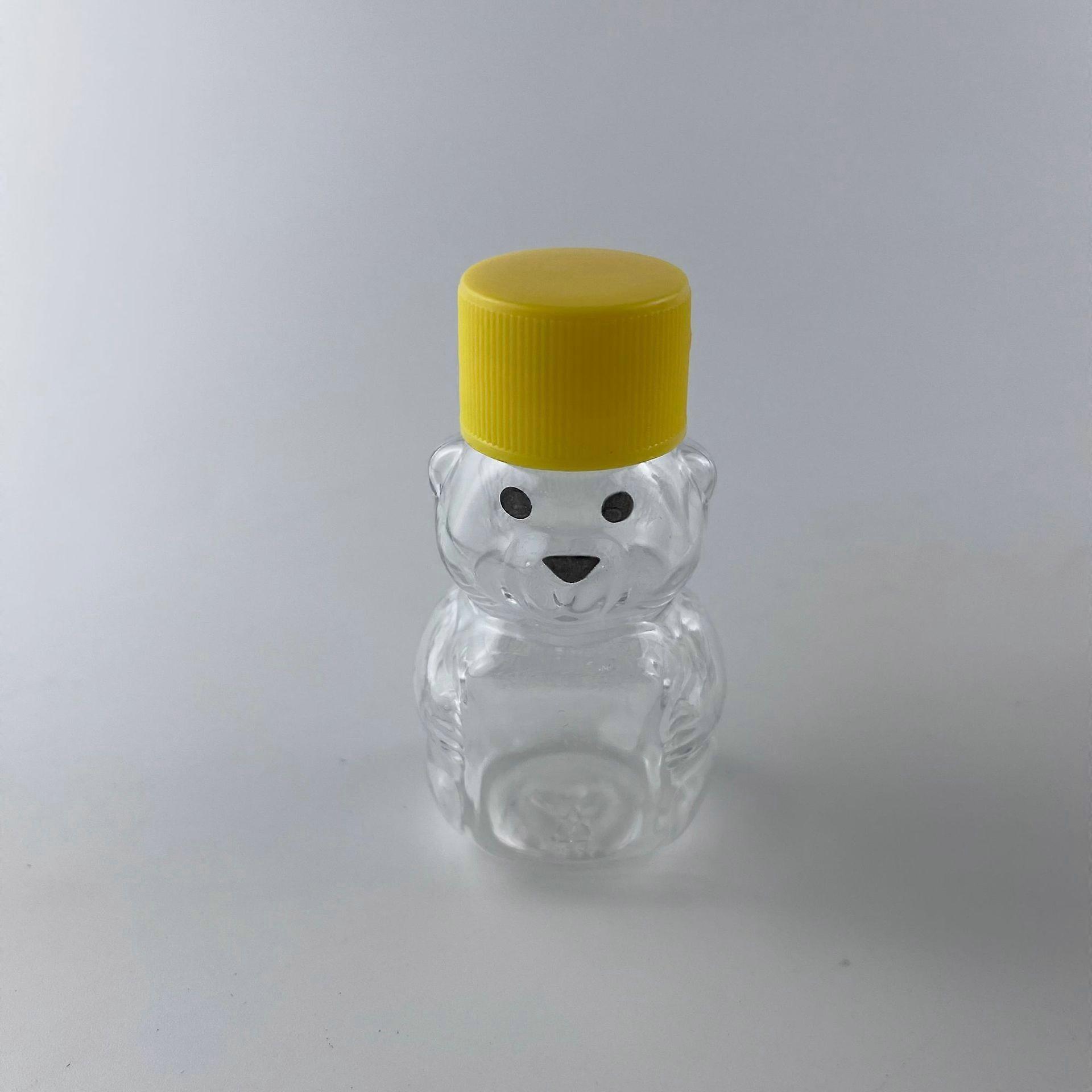 25pcs 60ml honey bottles, bear shaped transparent empty honey jars with screw caps for storage and dispensing