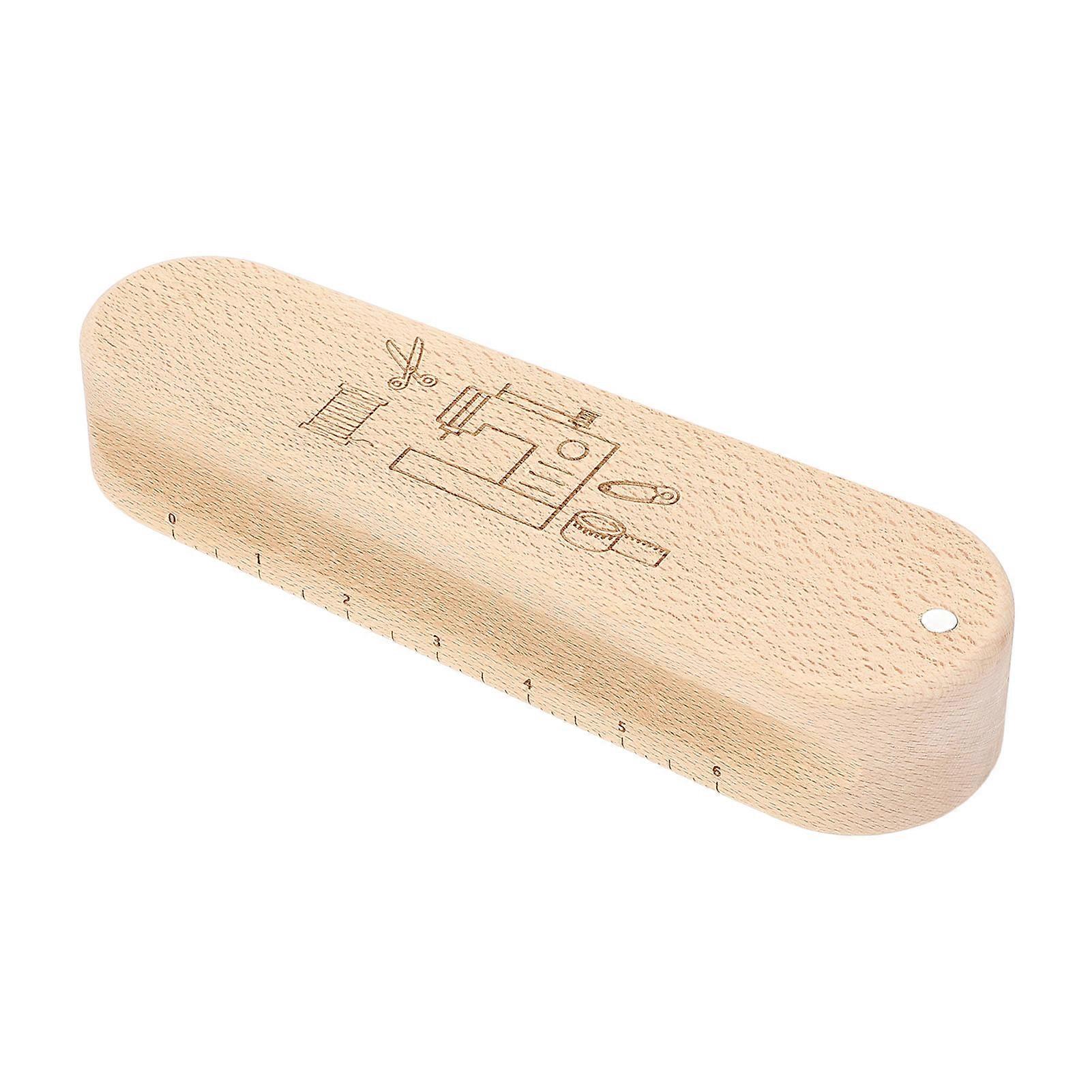 Wooden Tailors Clapper with Scale Multifunctional Sewing Tool for Point Pressing Fabric Flattening Quilting Ironing