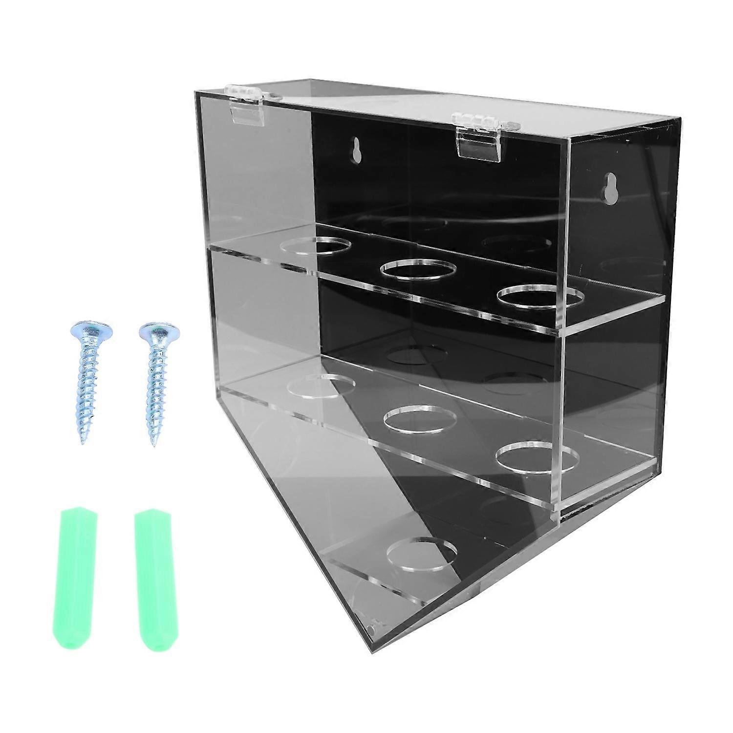 7 Holes Baseball Display Case Dustproof Wall Mounted Cabinet Ball Storage Display Rack with Magnetic