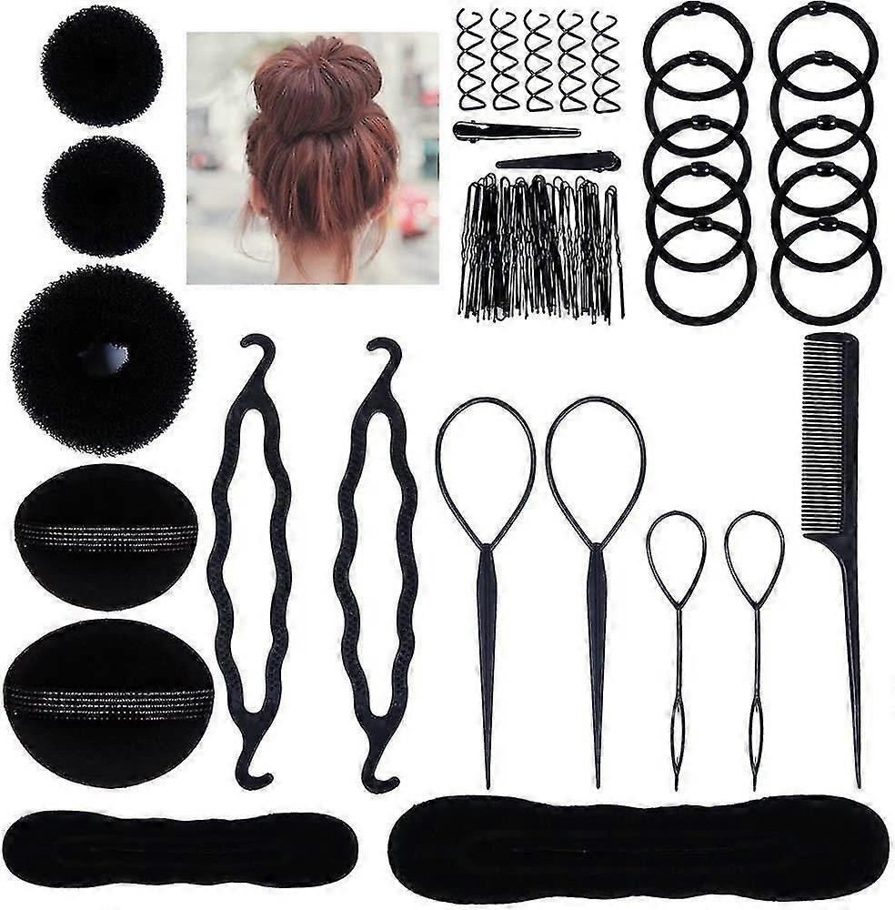 Hair Styling Set, Fashion Hair Design Styling Tools Accessories Diy Hair Accessories Hair Modelling Tool Kit Hairdress Kit Set Magic Simple Fast