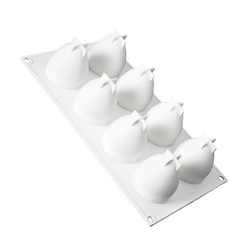 Strawberry Silicone Mold for Mousse Cake and Pastries, 3D Strawberry Shape, 8-Cavity, Flexible and Non-Stick Material