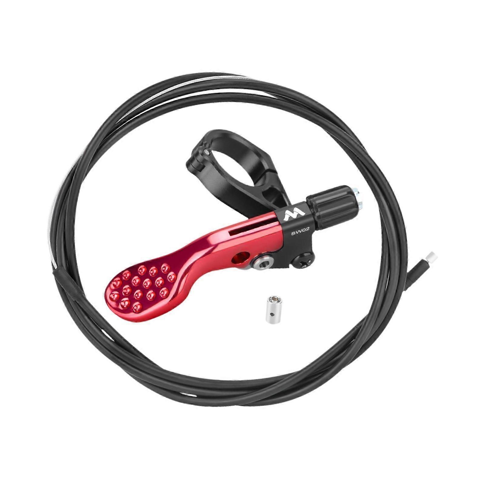 Bike Seatpost Dropper Remote Control Lever with Cable and End Cap for Riding Black