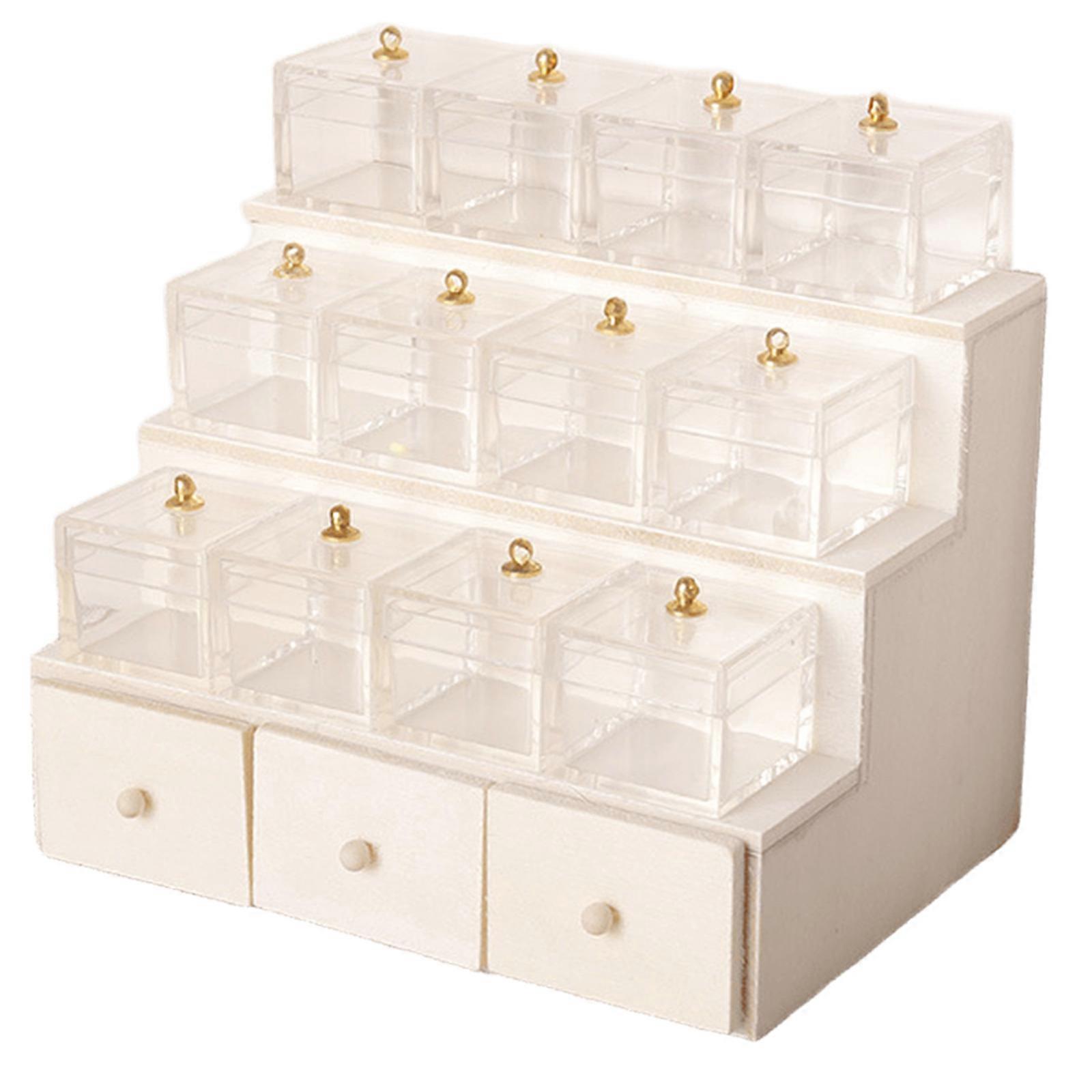 Miniature Step Display Rack 1/12 Wood Tiered Scale and Realistic for Model Enthusiasts Doll House Decorative Accessories