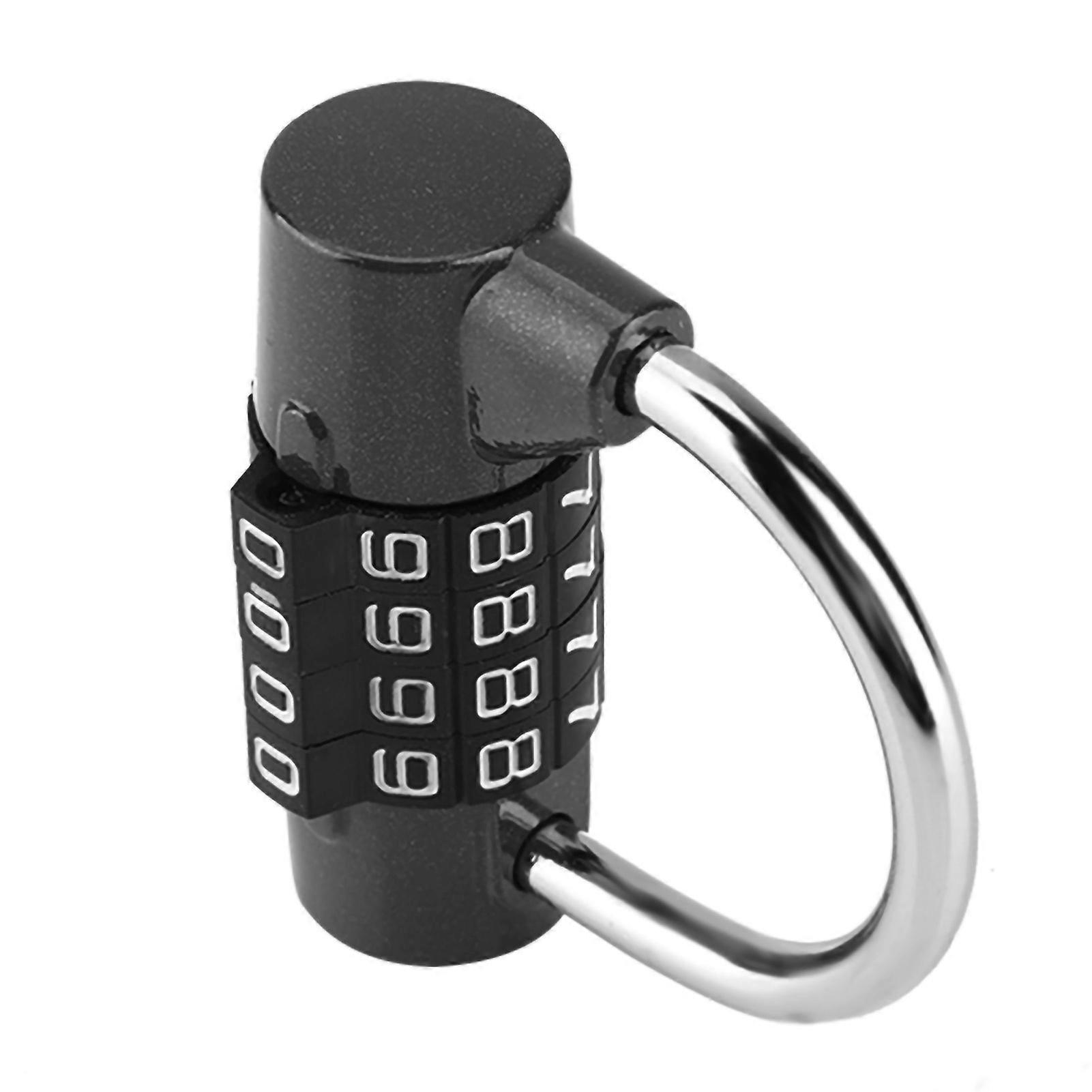 4 Dial Digit Code Combination Padlock Travel Suitcase Gym Locker Security Password Lock Black