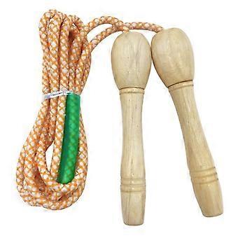 Corde à sauter, manche en bois, corde de coton, outil d’exercice de fitness
