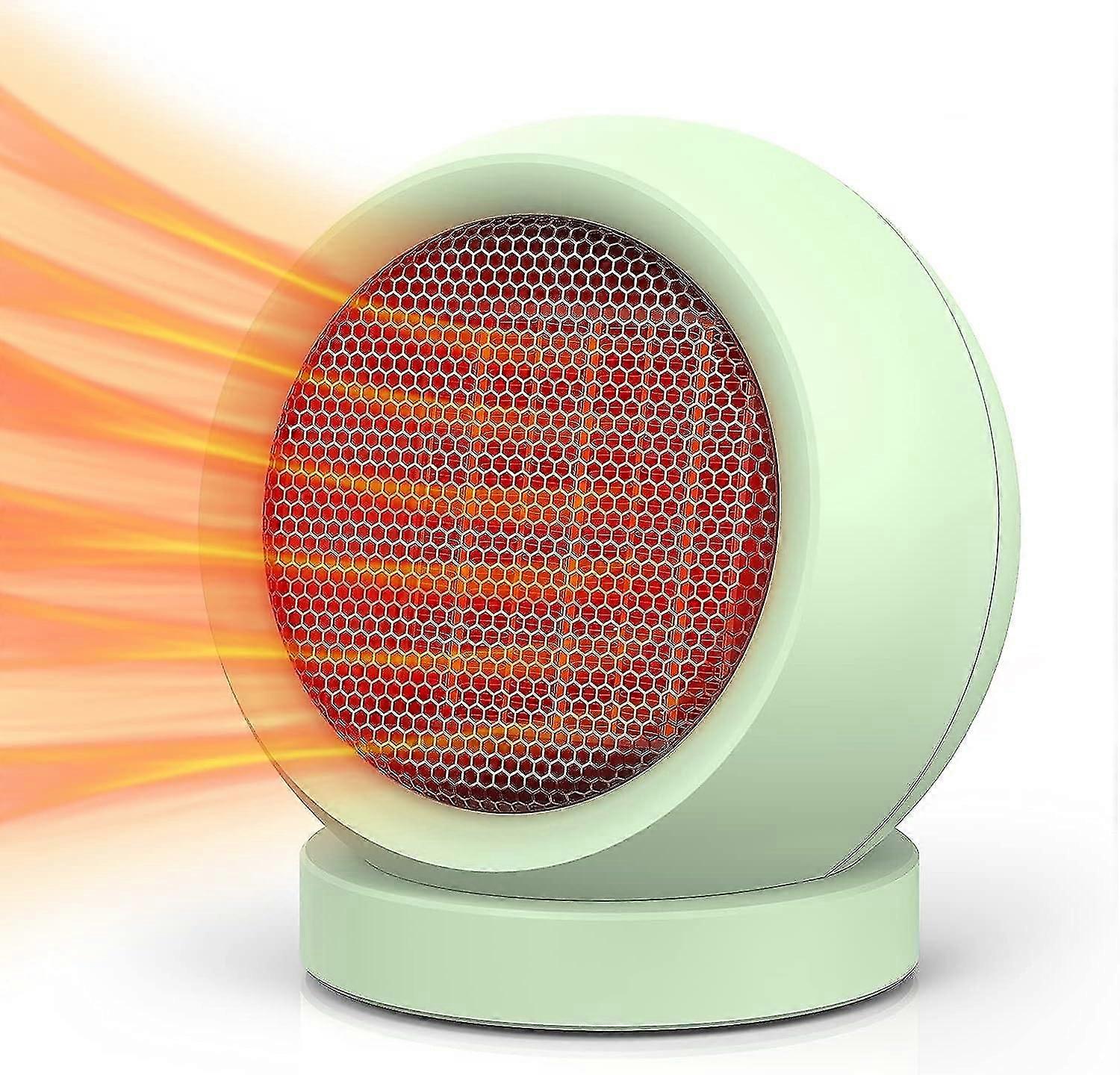 Coolfor Space Heater,ptc Ceramic Electric Desktop Heater High Output Fan For Home Bedroom Office Desk Indoor Use(green)