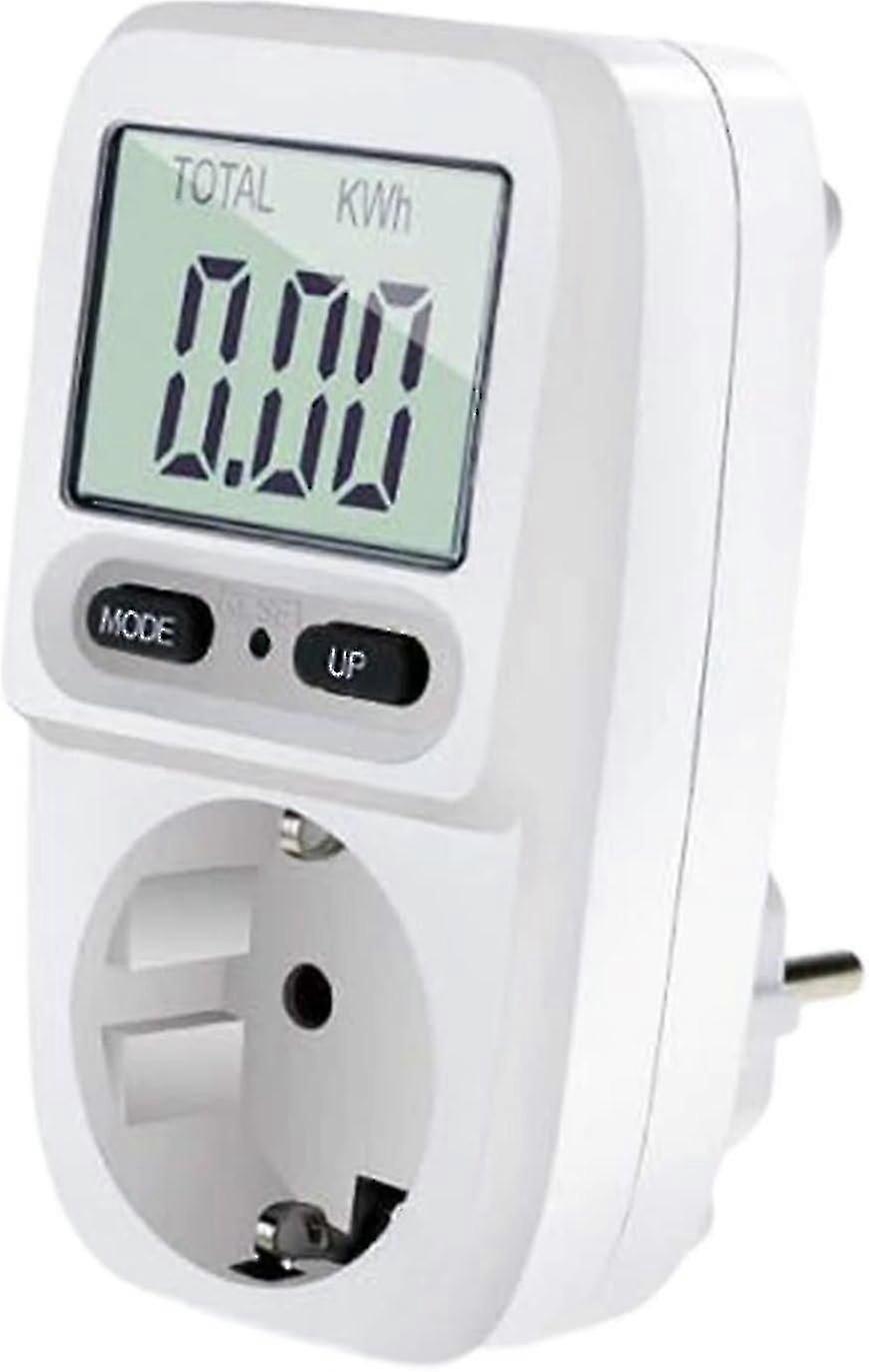 eu plugelectricity meter עבור שקע, מד צריכת חשמל, מד עלות אנרגיה עם מצבי ניטור, אזהרת עומס יתר, מד אנרגיה לבית, 3680w