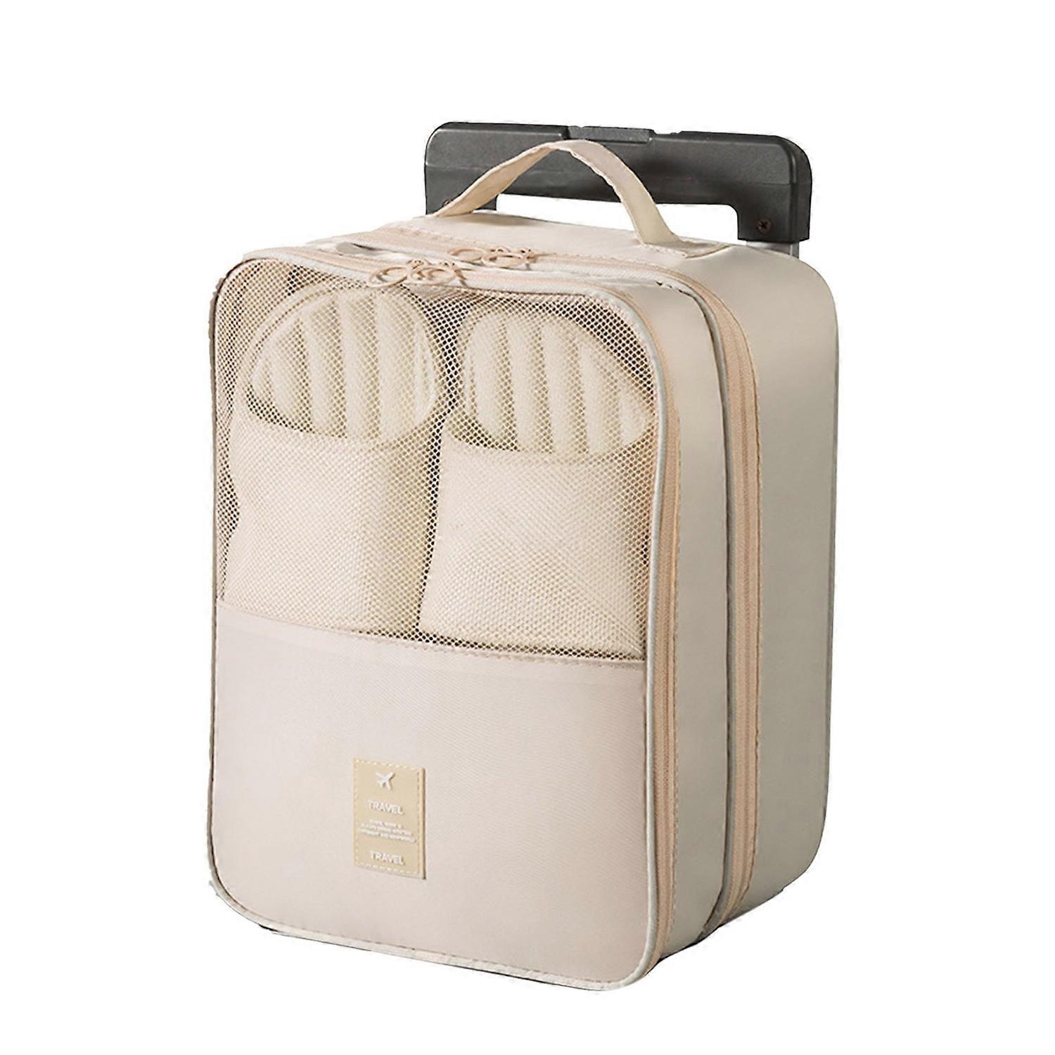 Shoe Storage Bag Large Capacity with Handle Oxford Cloth 3 Layers with Mesh Pocket Shoe Packaging