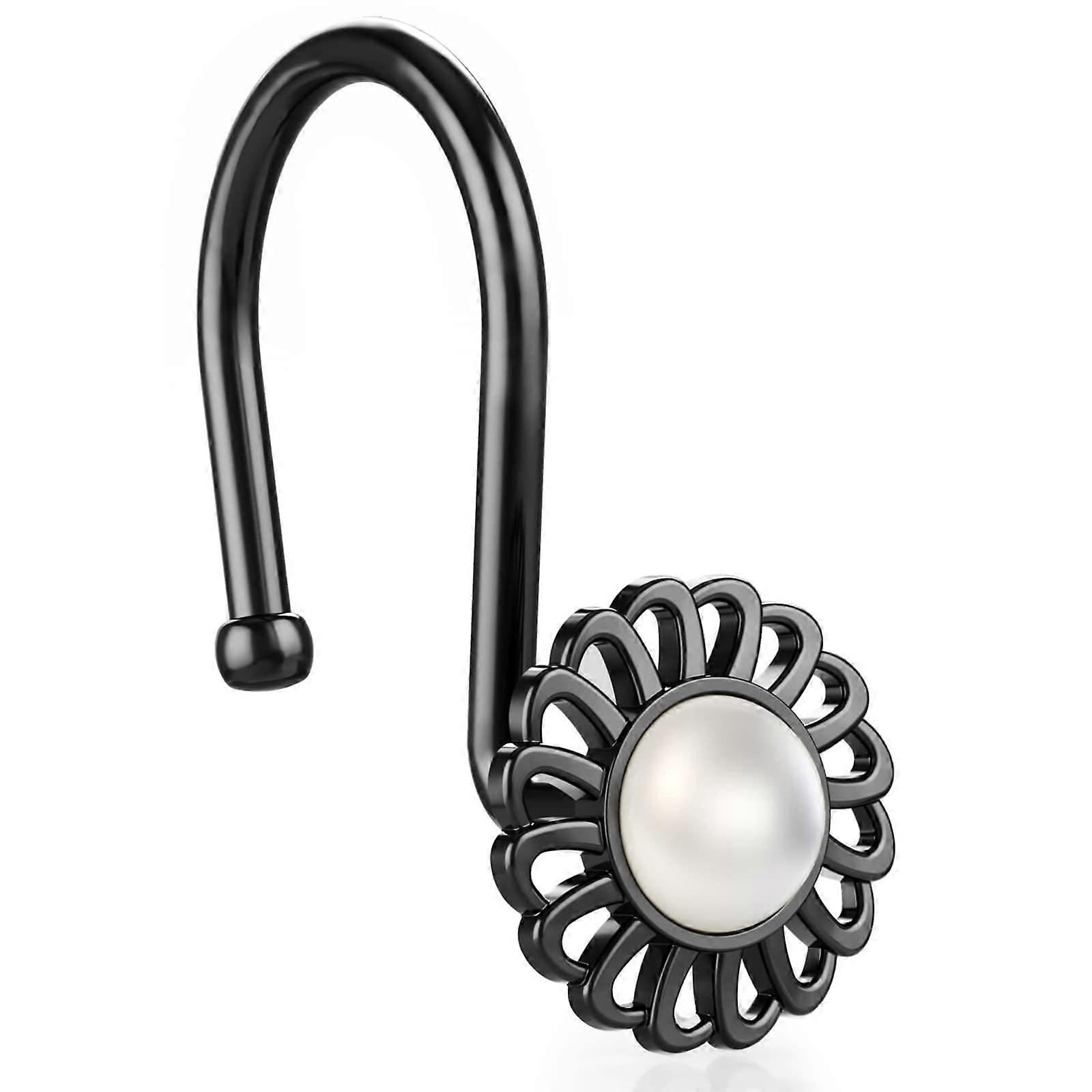 24 Pack Decorative Shower Curtain Hooks for Bathroom