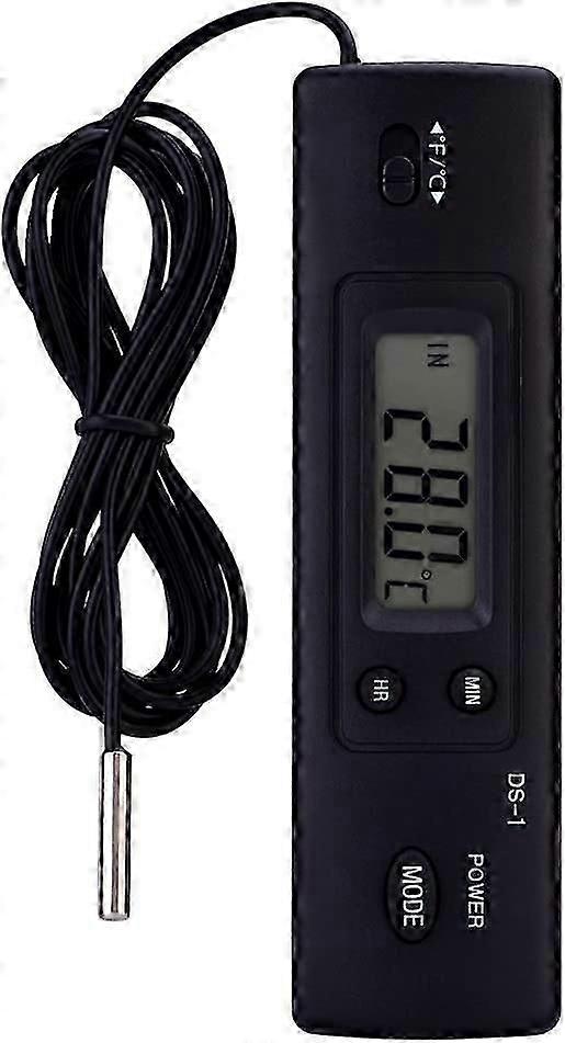 Lcd Digital Temperature Meter Wired Probe Sensor(black)