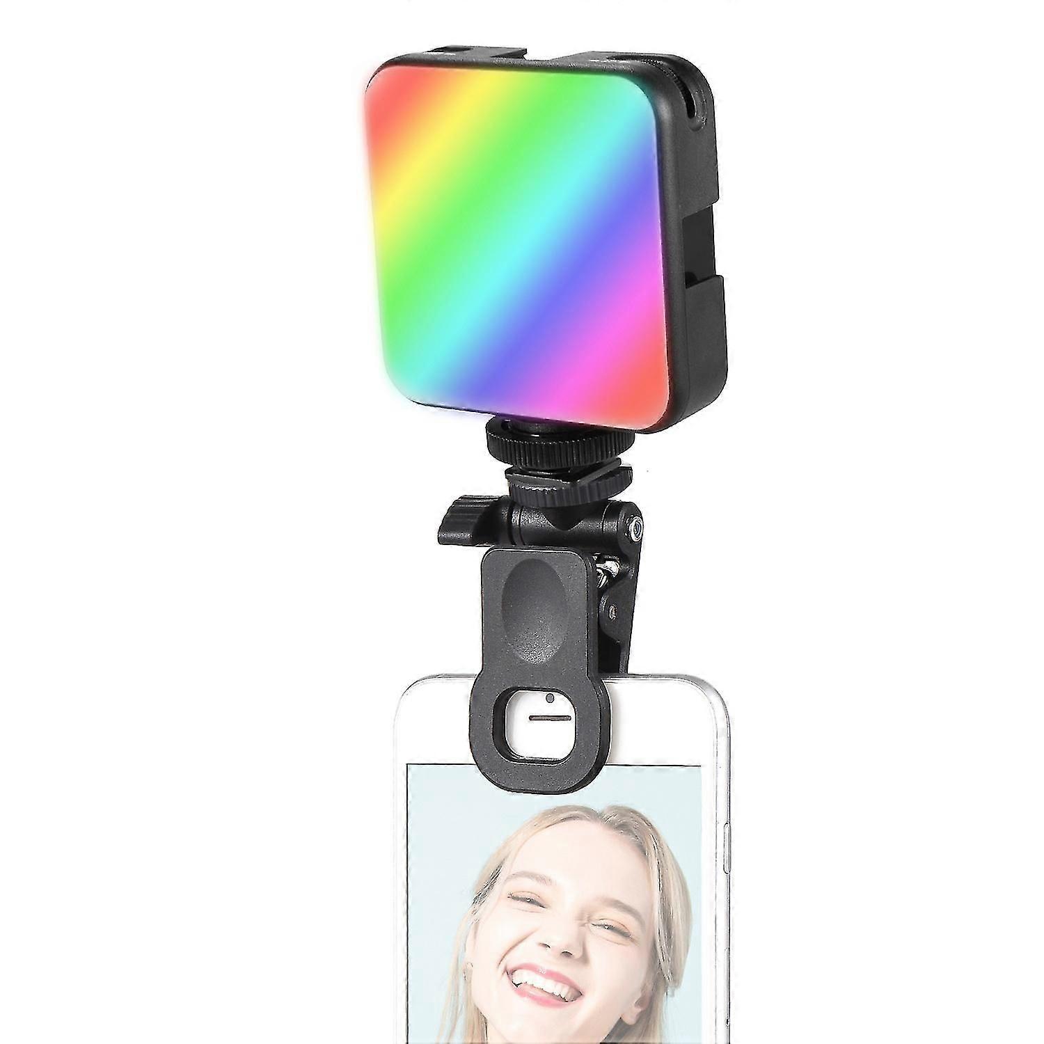 Andoer W64RGB Mini Clip-on RGB Video Light Mobile Phone Fill Light Tablet Computer Video Conference