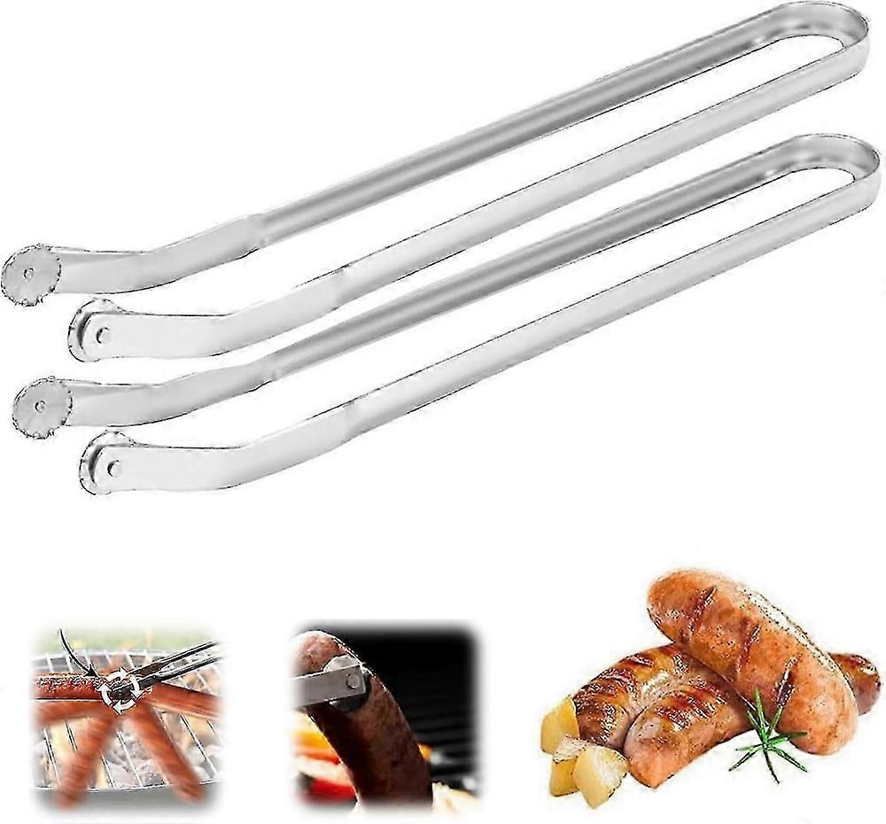 2PCS BBQ Sausage Turning Tongs,Sausage Turning Tongs,BBQ sausage turning tongs