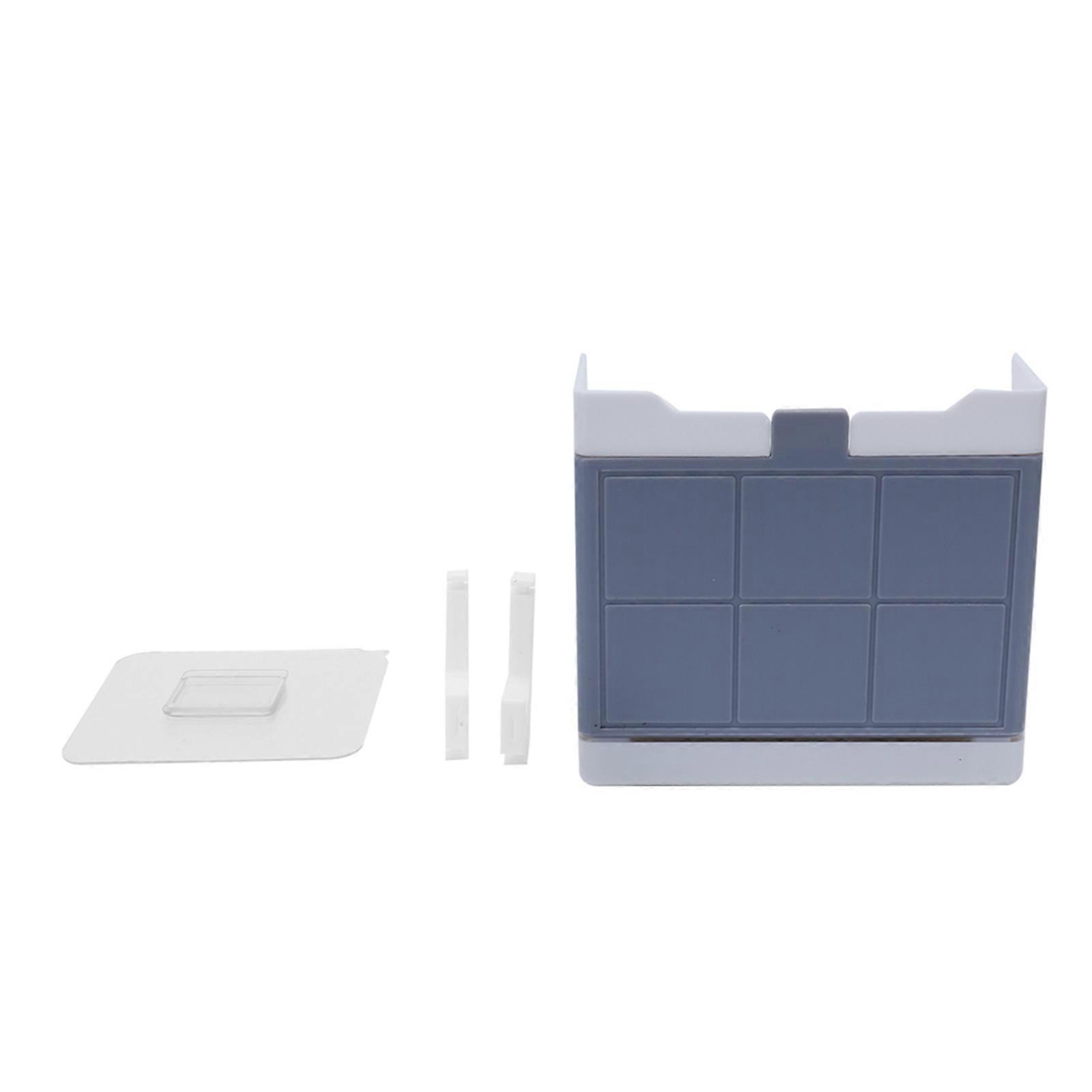 Soap Holder with Flip Lid Hooks Bathroom Wall-Hanging Draining Box Shelf Organizer GraySingle Box